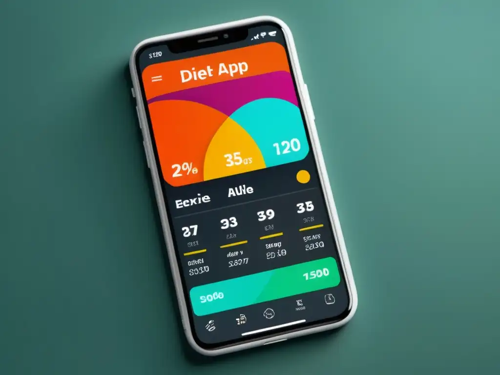 Captura de pantalla de una app de dieta y ejercicio con diseño profesional y datos informativos, mostrando su fiabilidad y credibilidad