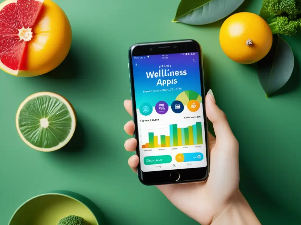 Captura de pantalla de smartphone con apps para fortalecer sistema inmunológico en un entorno moderno y equilibrado, promoviendo bienestar y vitalidad