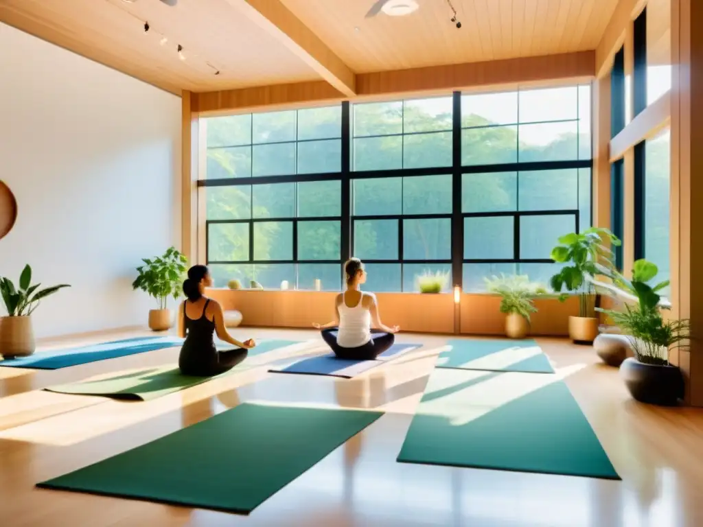 Un centro de bienestar contemporáneo con prácticas de yoga, acupuntura y meditación