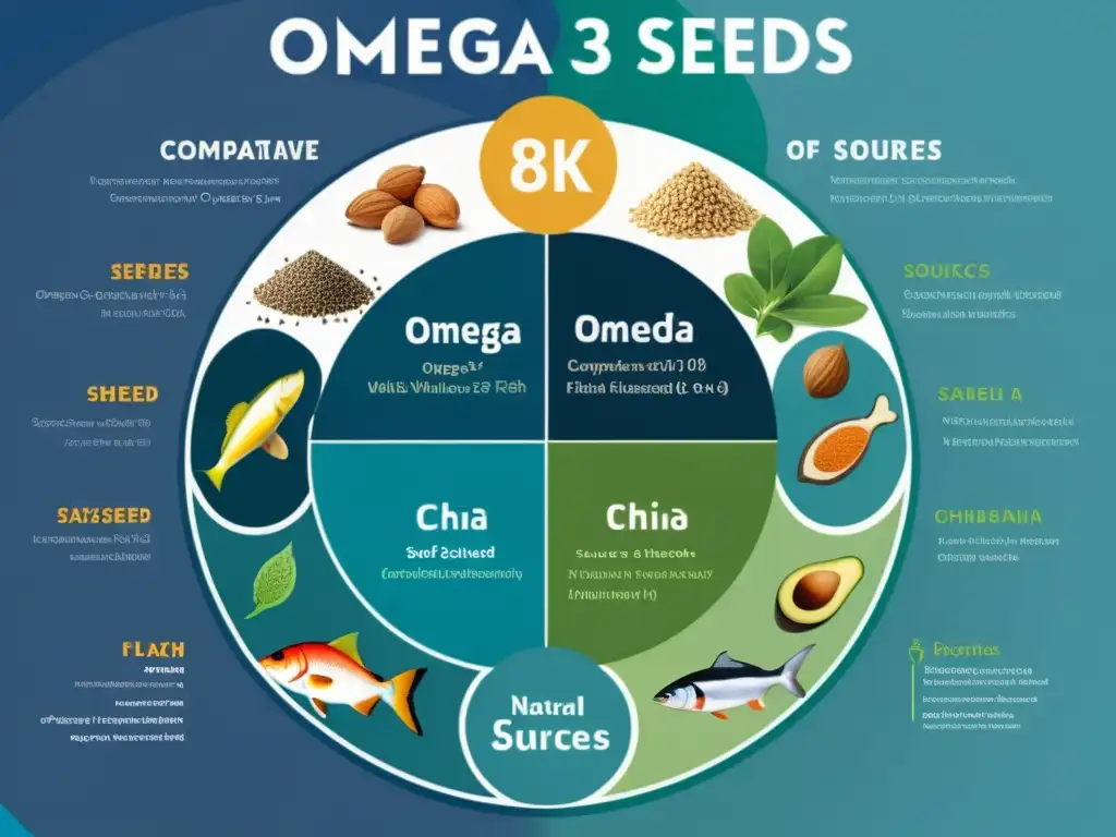 Comparativa de fuentes naturales de Omega 3 con beneficios para el sistema inmunológico