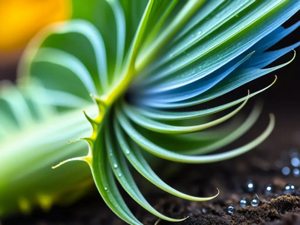 Una raíz de achicoria recién cosechada con gotas de agua, resaltando su belleza natural