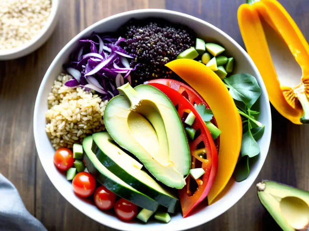 Deliciosa ensalada de quinua con ingredientes frescos y coloridos