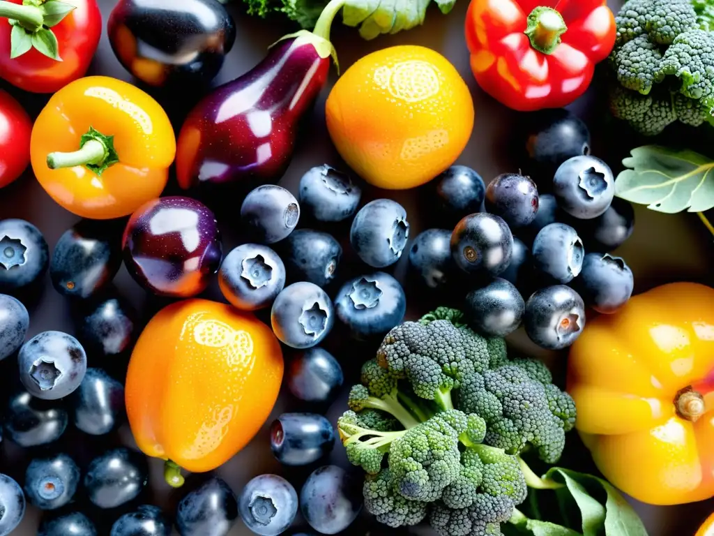 Una deslumbrante exhibición de frutas y verduras frescas y coloridas, ricas en minerales para fortalecer el sistema inmunológico