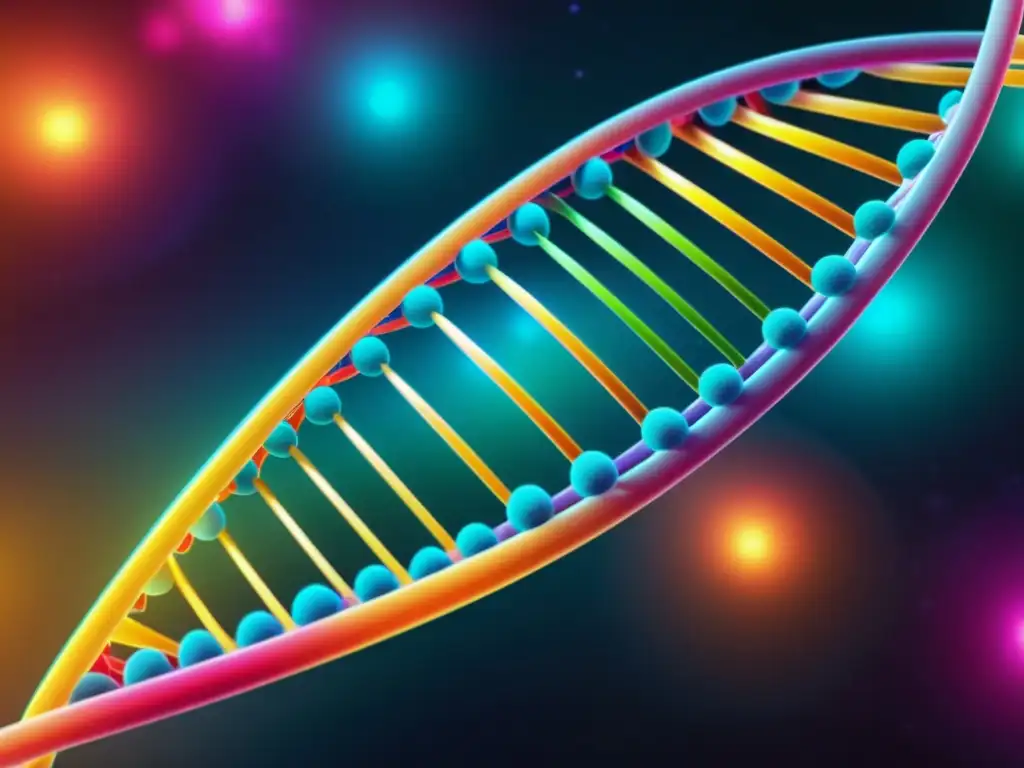 Un detallado mapeo genético inmunológico en 8k, con una doble hélice de ADN rodeada de células, anticuerpos y citocinas