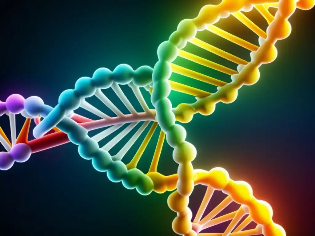 Detalle de la estructura molecular del ARNm vacunas historia, resaltando su complejidad y sofisticación