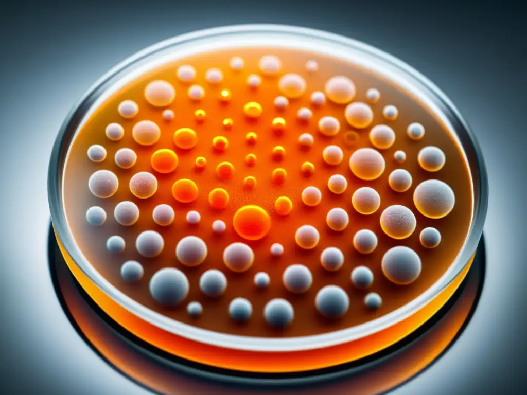 Detalle fascinante de cristales de caroteno en un plato de laboratorio