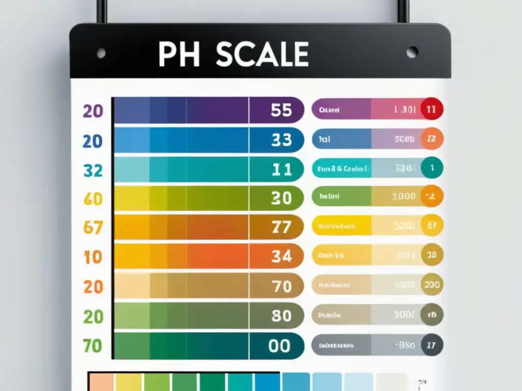 Detalle de un moderno y vibrante gráfico del pH corporal, clave para la inmunidad