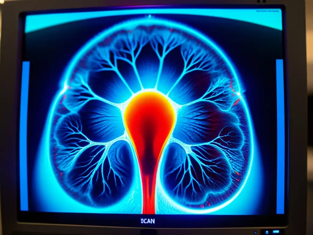 Detalle ultradetallado de un escaneo de retina en acción, mostrando la precisión del proceso de detección precoz de enfermedades autoinmunes