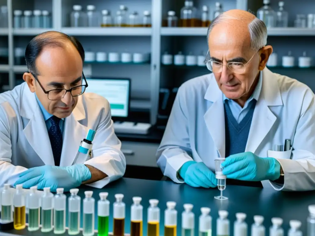 Desarrollo de la vacuna contra la polio por Dr Los doctores Salk y Sabin trabajan en laboratorios, desarrollando la vacuna contra la poliomielitis