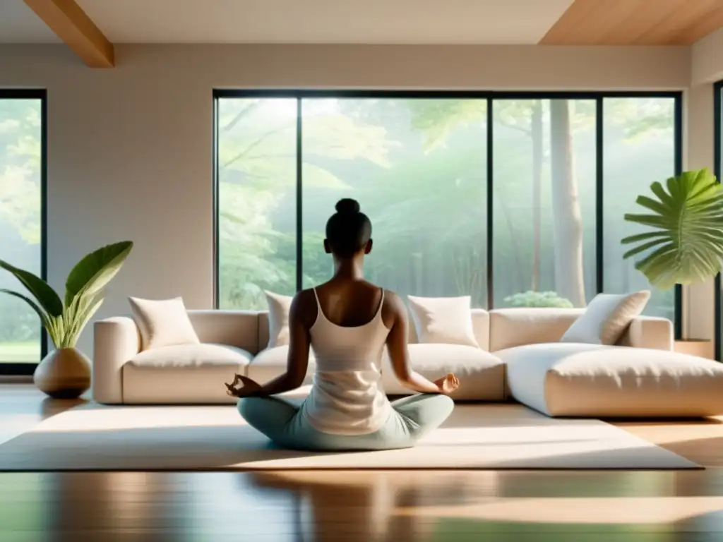 Espacio sereno de meditación con luz natural