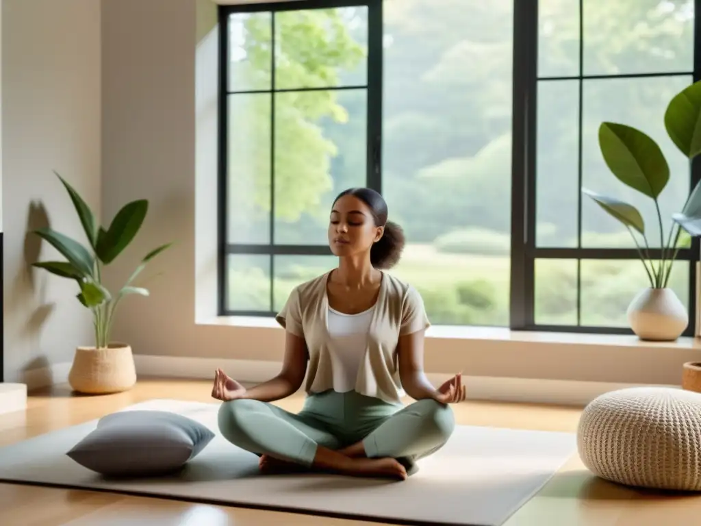 Espacio tranquilo para meditar con las mejores apps de meditación mindfulness