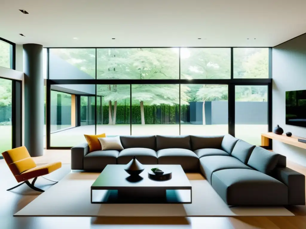 Residencia moderna con dispositivo de monitoreo inmune Espacioso salón moderno con dispositivo de monitoreo inmunológico para uso doméstico