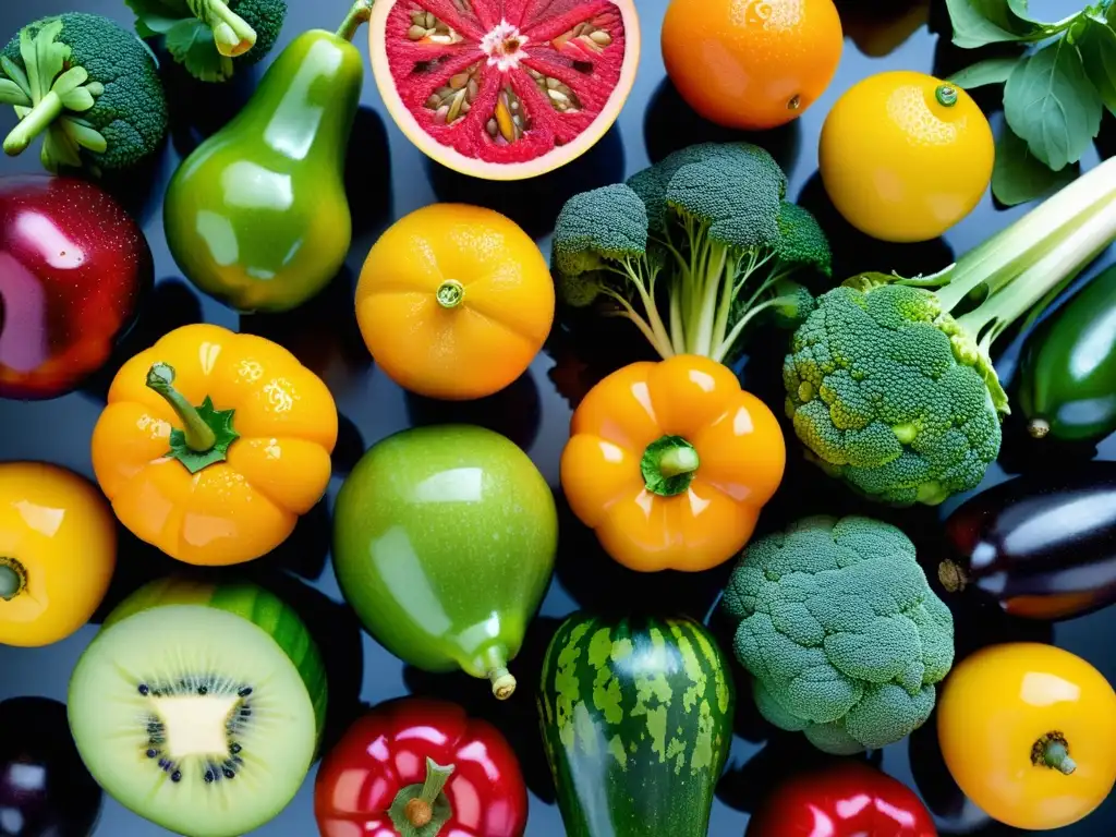 Una exquisita variedad de frutas y verduras con coberturas de medicamentos fortalece el sistema inmune