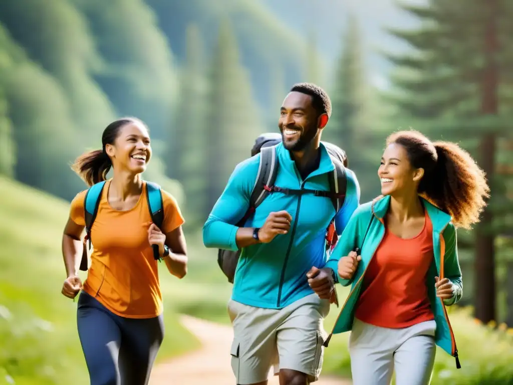 Una familia diversa disfruta de actividades al aire libre, irradiando alegría y unión