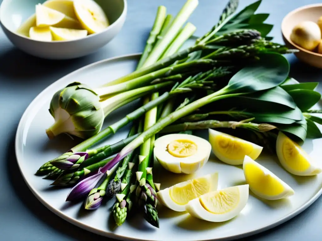 Un festín visual de alimentos ricos en prebióticos para perder peso, con colores vibrantes y detalles nítidos