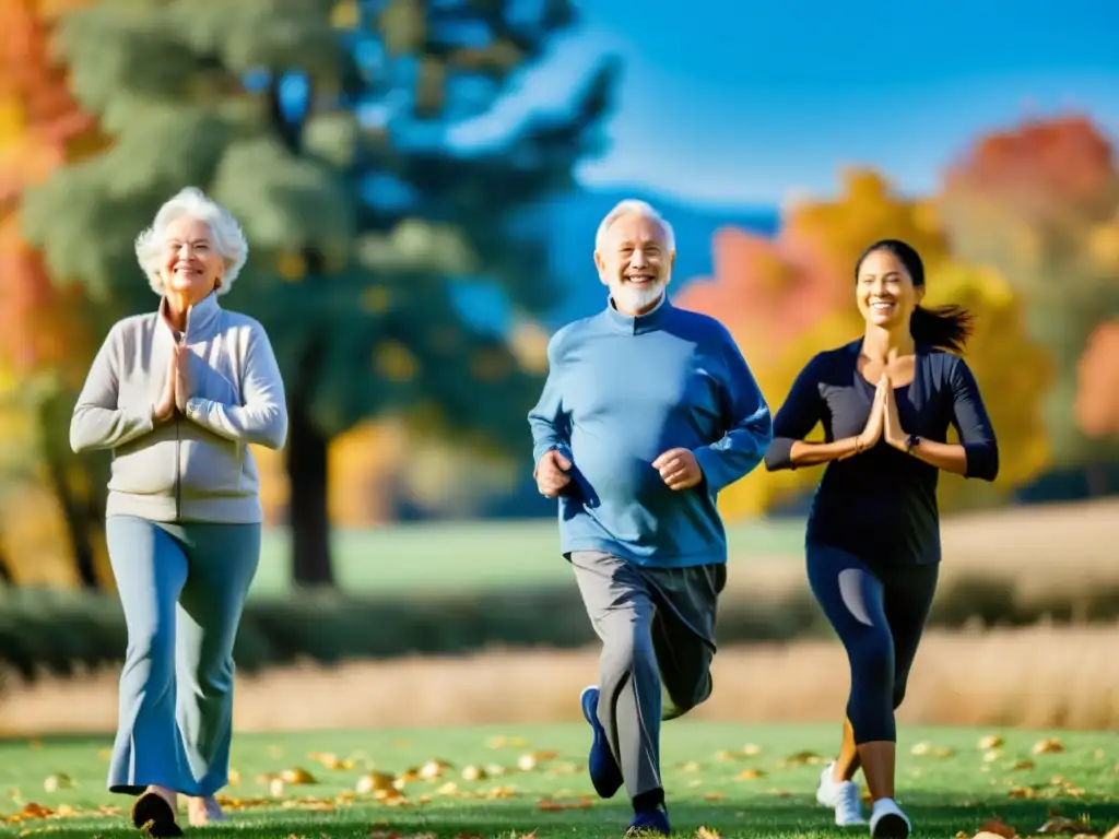 Grupo de adultos mayores disfrutando de actividades al aire libre, promoviendo la vitalidad y el bienestar para mejorar la inmunidad en tercera edad