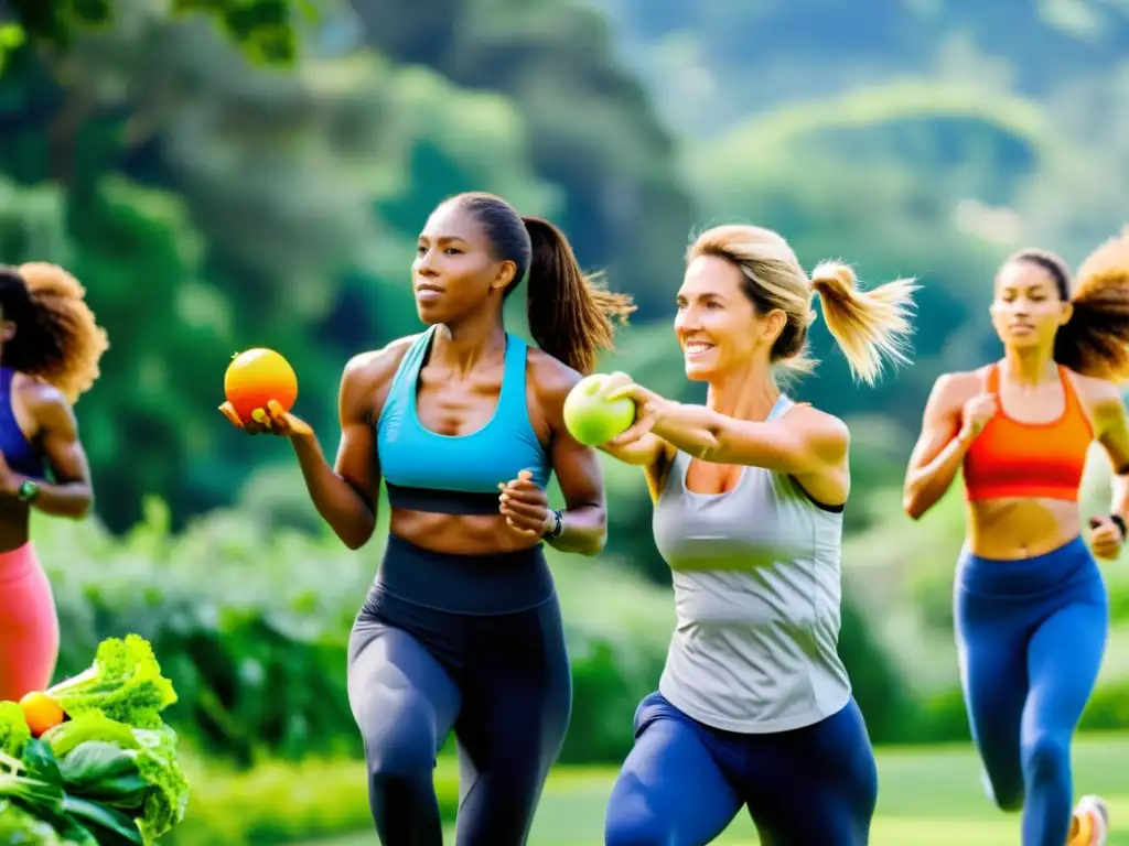 Un grupo de adultos en ropa deportiva realizando ejercicios al aire libre, resaltando la importancia del ejercicio en inmunidad