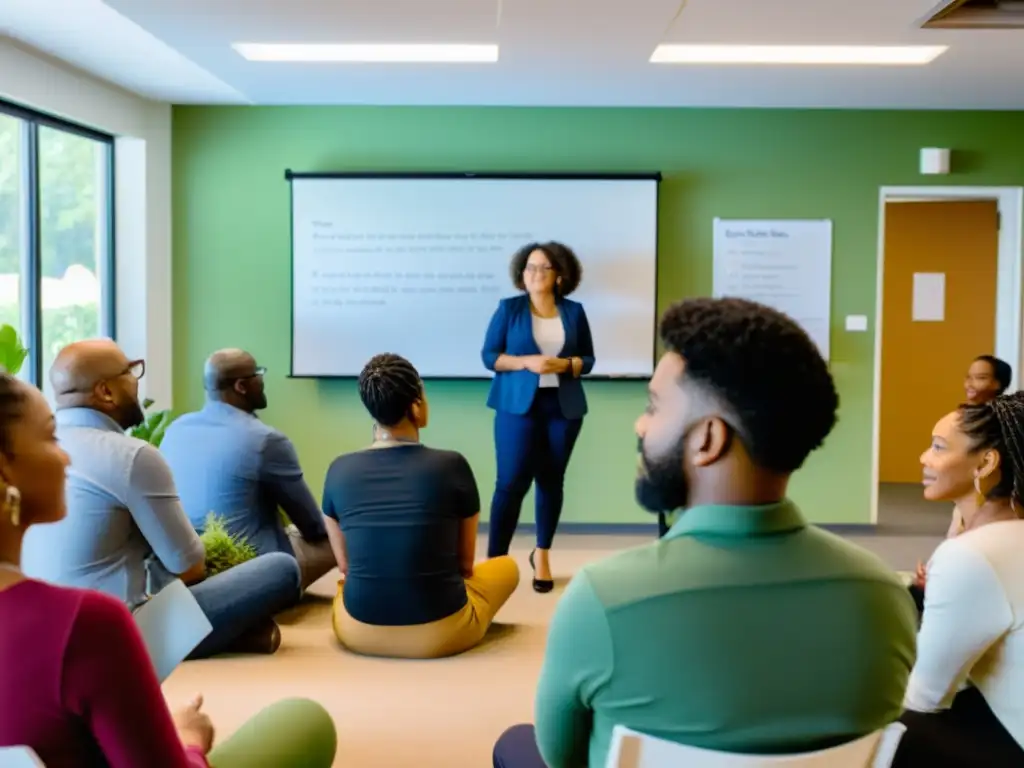 Grupo diverso participando en un cálido taller para fortalecer sistema inmune