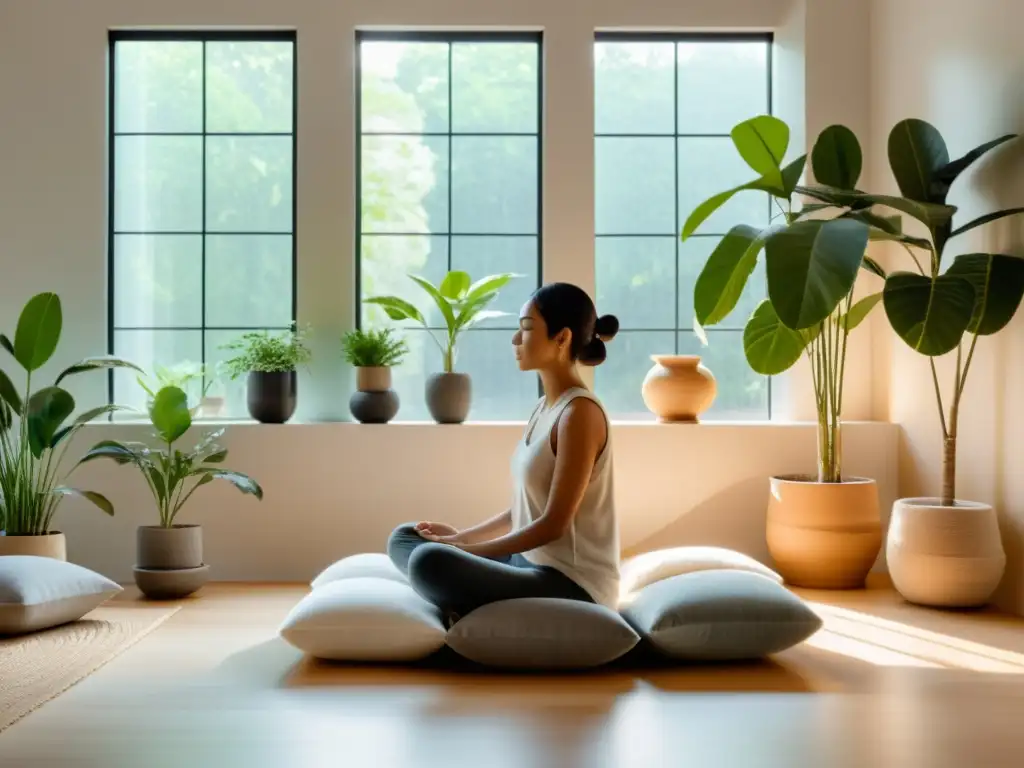 Una habitación serena y minimalista con luz natural