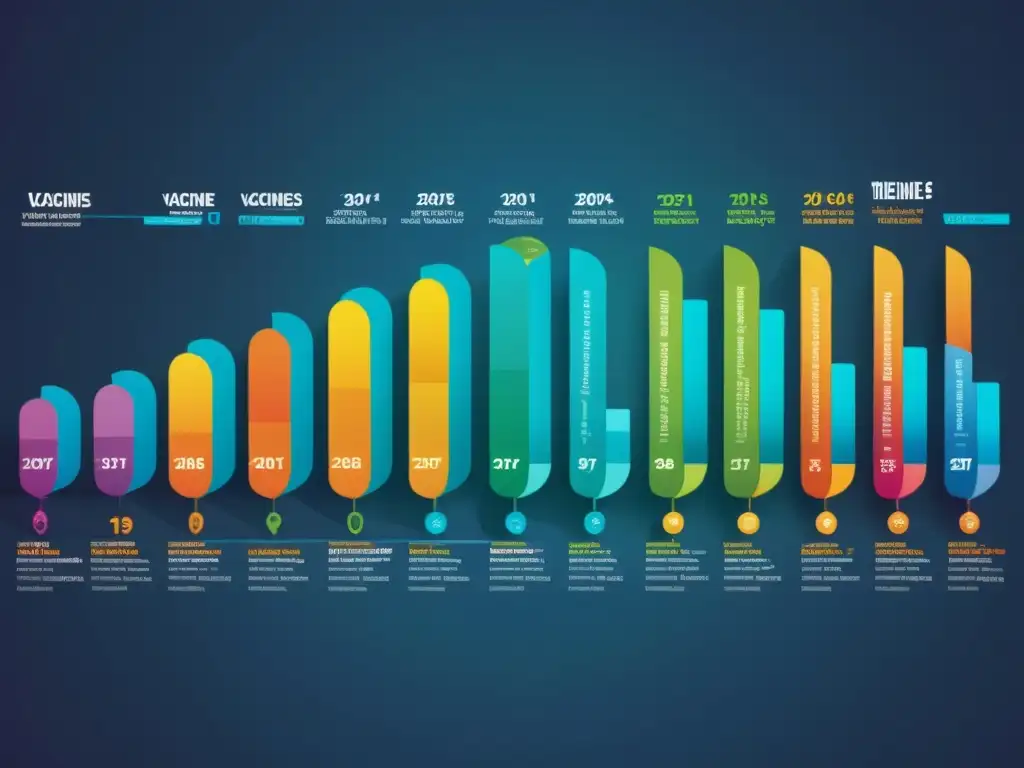 Imagen detallada de una línea de tiempo mostrando la evolución de las vacunas