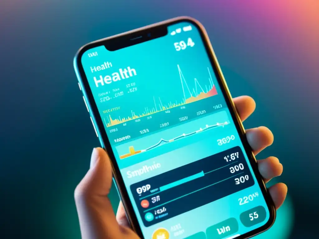 Interfaz futurista de app de salud mostrando datos inmunológicos