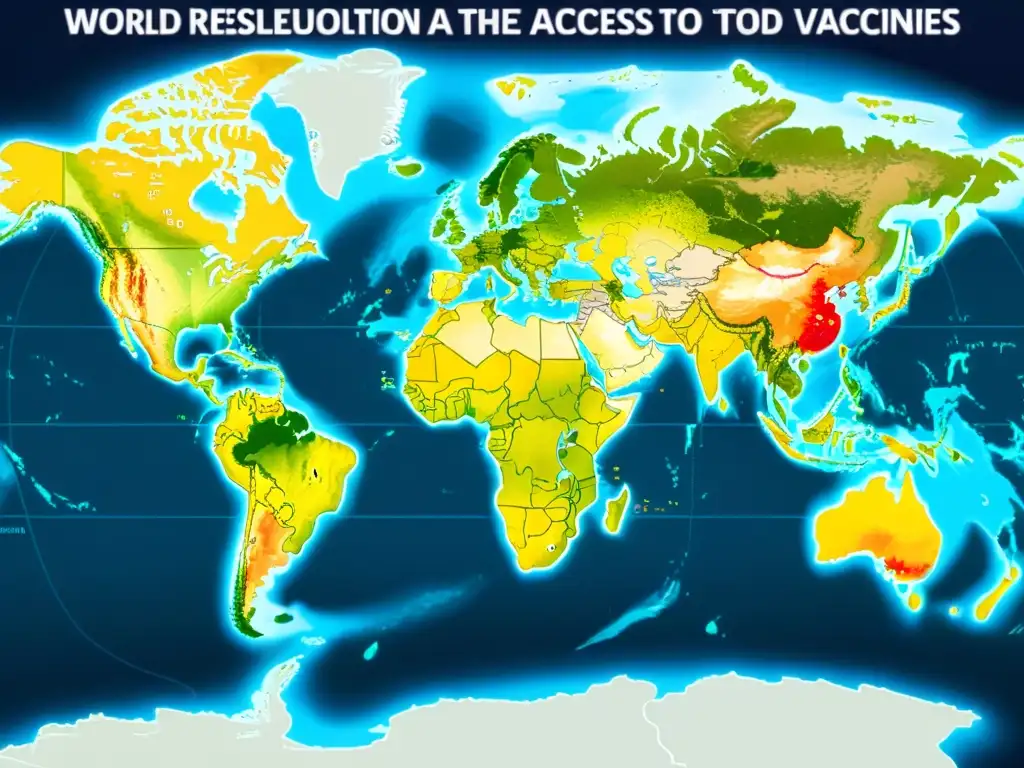 Mapa mundial detallado con niveles de acceso desigual a vacunas