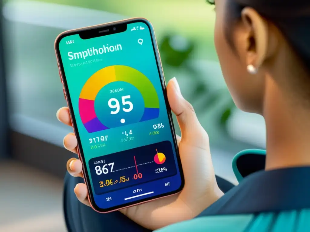 Una persona utiliza un app para rastrear su salud