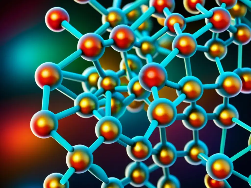 Una representación detallada y colorida de la estructura molecular de la vitamina B6, vital para el sistema inmunológico