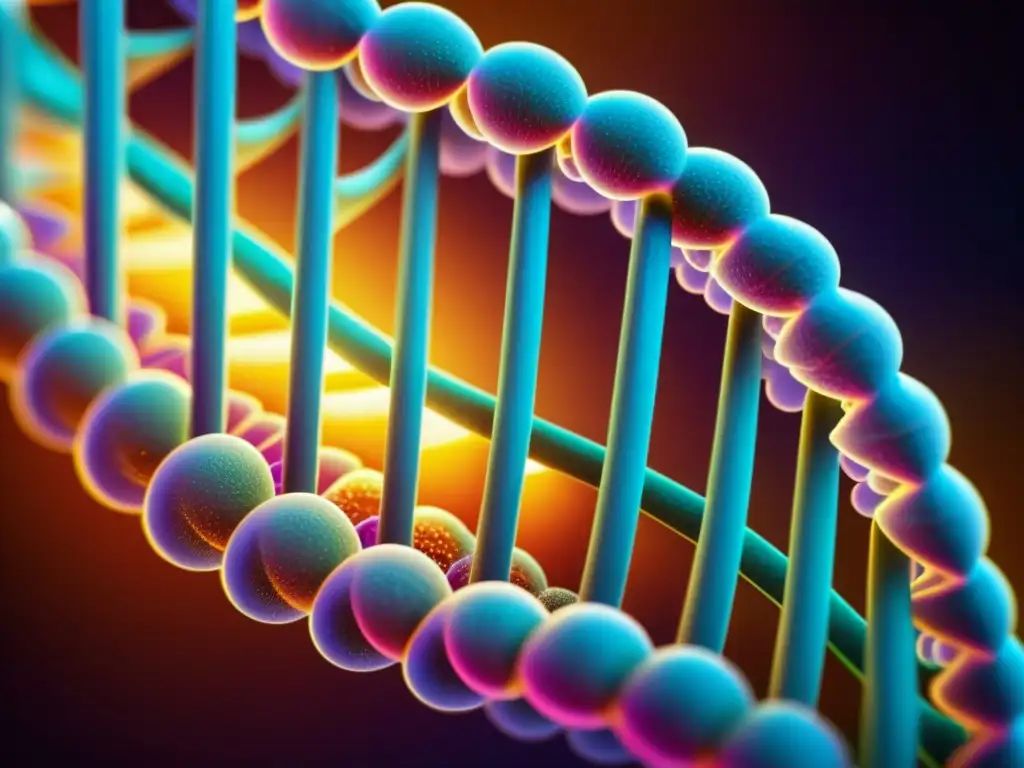 Una representación detallada y vibrante de una doble hélice de ADN, simbolizando los complejos factores genéticos en trastornos inmunológicos para el mejor plan de salud