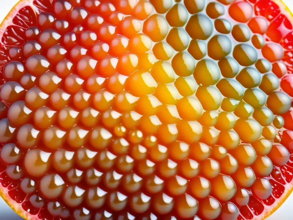 Semilla de pomelo detallada, con textura vibrante y propiedades antimicrobianas