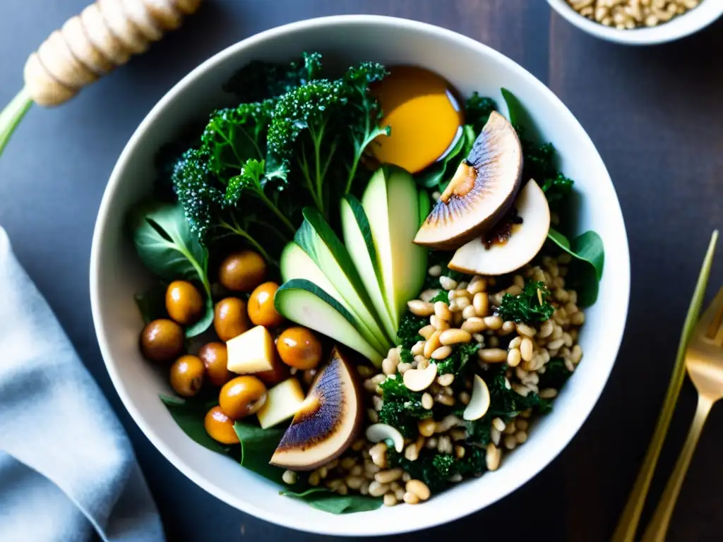 Vibrante ensalada de betaglucanos con ingredientes frescos y coloridos