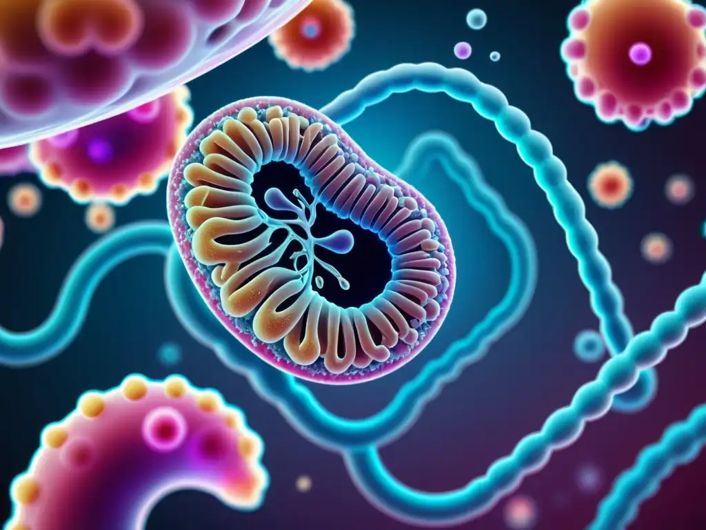 Un vibrante microbioma intestinal en 8k, con probióticos promoviendo un sistema inmunológico saludable en un laboratorio científico